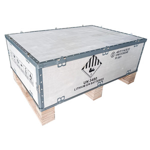 ลังไม้รัดสายเหล็กเจตต้าสำหรับแบตเตอรี่ลิเธียมไอออน UN 3480 บรรจุภัณฑ์สำหรับส่งออก โครงสร้างไม้อัด - Product Image 1