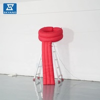 Grande écharpe gonflable lumineuse, modèle gonflable pour décoration de pilier extérieur pour les fêtes d'hiver et événements de Noël