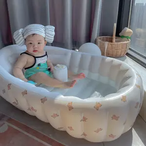 Koreaanse Stijl Baby Opblaasbare Badkuip Met Ingebouwde Handpomp