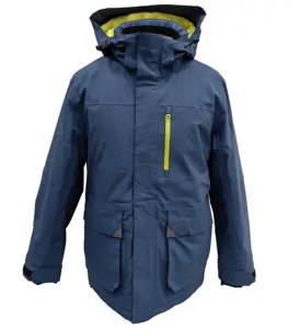 OEM Winter High Quality Fashion Men's Skiing Suit Customization Padded Warm Outdoor 3/4 Coat with Detachable Hood