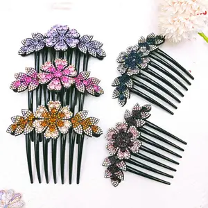 Simple all-in-one headdress luxury full diamond disc hair insert non-slip elegant rhine-diamond hair accessories fork comb