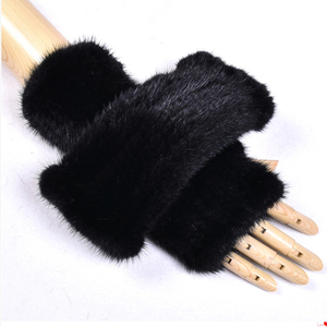 Gants tricotés en <span class=keywords><strong>fourrure</strong></span> <span class=keywords><strong>de</strong></span> vison véritable pour femmes, vente directe d'usine, chaud, élastique, offre spéciale d'hiver - Product Image 2