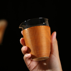 Handmade Bamboo Woven Ceramic <b>Tea</b> <b>Set</b> With White Porcelain Teapot Heat Resisting Traditional Chinese Style Gift For <b>Tea</b> Ceremony - Product Image 3