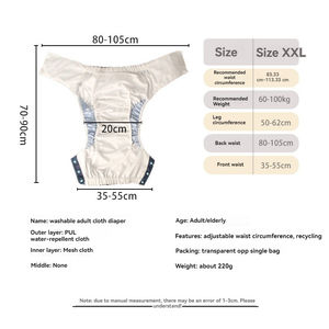 <span class=keywords><strong>Abdl</strong></span> Adulr coton XL sous-vêtement élastique <span class=keywords><strong>lavable</strong></span> imprimé couches pour adultes pour femmes âgées incontinence pantalon urinaire réutilisable - Product Image 2