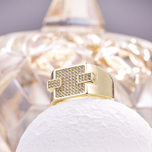 Cm Đồ Trang Sức Thời Trang Bán Buôn Chất Lượng Cao <span class=keywords><strong>14K</strong></span> Mạ Vàng Zirconia Nhẫn ORO Laminado ANillos Ice out Hip Hop Người Đàn Ông Thời Trang Nhẫn - Product Image 3