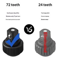 Jeu de clés à cliquet à tête flexible en acier au chrome-vanadium Cr-V, clé Torx double extrémité allongée, kit d'outils combinés
