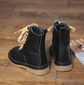 Nouvelles bottes en cuir pour enfants, garçons et filles, chaussures décontractées à lacets, chaussures d'étudiant, bottes à la mode pour bébés et enfants, bottes à la cheville pour l'automne - Product Image 6