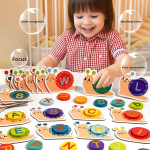 <span class=keywords><strong>Caracol</strong></span> Montessori de guardería y 26 juguetes educativos cognitivos a juego del alfabeto juguetes de madera <span class=keywords><strong>para</strong></span> niños de 2 a 5 años - Product Image 2