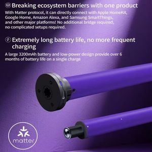 Moteur de stores enrouleurs intelligents, durable, électrique, moteur tubulaire de 25 mm, technique, compatible avec Alexa, Google Home, Matter, Homekit, application <span class=keywords><strong>Smartthings</strong></span> - Product Image 3