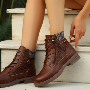 Nouvelles Bottes Femme Grande Taille Automne-Hiver 2026 – Style Européen et Américain, Confortables, à Talon Épais, Bottines Cheville - Product Image 2