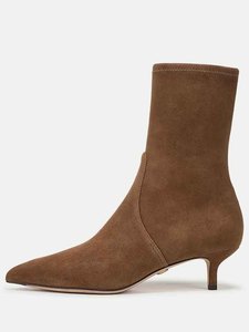 Factory Direct Winter Autumn Women Brown Suede <strong>Ankle</strong> <strong>Boots</strong> Pointed Toe <strong>Kitten</strong> <strong>Heel</strong> Custom Logo Office Casual Wholesale OEM ODM - Product Image 4