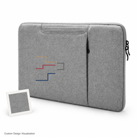 Housse d'ordinateur portable en polyester sur mesure avec poche avant zippée, étui pour ordinateur professionnel
