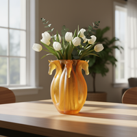 Vase en cristal en forme de cheval avec un design rétro chinois, vase de table, peut également être utilisé comme ornement en cristal à la maison