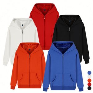 Sudaderas con capucha personalizadas de 500 g/m² con cremallera completa, al por mayor, extragrandes para hombre, con cuello estampado en serigrafía para invierno - Product Image 4
