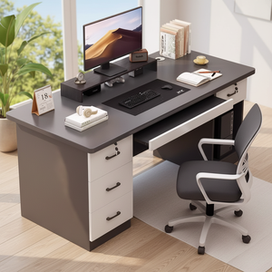 Meja Kantor Kayu Modern dengan Laci Berkunci, Meja Komputer Sederhana dan Tahan Lama, Meja Guru Laris Manis - Product Image 3