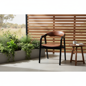 Stylish Eco Friendly <b>Armchair</b> with PU Leather Seat Durable Wooden Frame Suitable for Home, Commercial, and Outdoor Spaces - Product Image 3