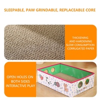 Nid pour animaux de compagnie en carton ondulé durable, lit-griffoir et bac à litière pour chat