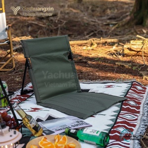 Chaise de camping pliable d'extérieur avec dossier intégré, tissu Oxford, cadre en aluminium, design rectangulaire minimaliste, style décontracté - Product Image 6