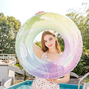 Flotador Inflable con Diseño de Pintura a Tinta con Lentejuelas, Anillo de Natación Engrosado para Piscina y Parque Acuático, Uso Unisex para Adultos, Ecológico - Product Image 3