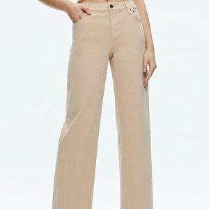100% coton haute qualité jambe large femmes <span class=keywords><strong>Beige</strong></span> <span class=keywords><strong>pantalon</strong></span> <span class=keywords><strong>pantalon</strong></span> décontracté mode Long bureau <span class=keywords><strong>pantalon</strong></span> pour les femmes - Product Image 2