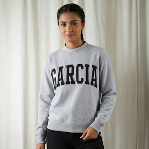 Sudadera con Capucha de Felpa con Cierre de Media Cremallera GARCIA HEATHER GREY, 100% Algodón, Apliques Bordados, CLUSH SPORTS, Impresión Digital de Invierno - Product Image 1