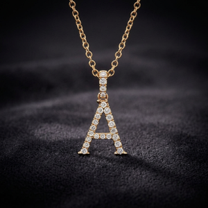 Gold Plated <b>Initial</b> Letter Pendant <b>Necklace</b> 925 Sterling <b>Silver</b> Zircon Moissanite Alphabet Jewelry for Women - Product Image 2
