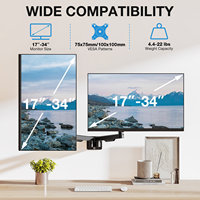 Nouveau support mural pour double moniteur en acier allié, compatible avec les écrans de 17 à 34 pouces, VESA 100x100 mm, mouvement complet, rotation à 360°, inclinaison à 90°, câble inclus