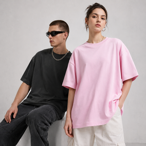 T-<span class=keywords><strong>shirt</strong></span> décontracté à manches courtes en coton de 245 grammes, confortable, respirant, uni, col rond, de haute qualité - Product Image 2