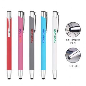 Stylo à bille multifonction de haute qualité, écologique, en plastique, personnalisable, avec revêtement en caoutchouc, encre multicolore - Product Image 1