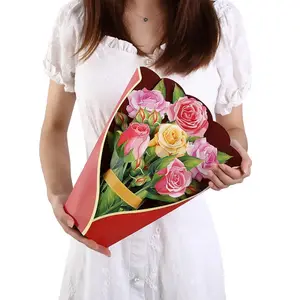 Kreative 3D-Grußkarte Valentinstag papier mit Blumen in der Hand danke für Segen Geschenk karte