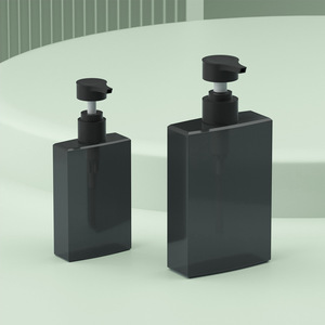 ขวดปั๊มโลชั่นพลาสติก PET สีดำด้านทรงเหลี่ยม ขนาด 200 มล. 400 มล. ขวดแชมพู ขวดโลชั่นทามือ ขวดเจลอาบน้ำสำหรับผู้ชาย - Product Image 5