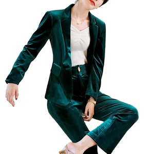 Traje <span class=keywords><strong>de</strong></span> terciopelo para <span class=keywords><strong>mujer</strong></span> Estilo formal Traje femenino Casual Primavera Otoño Invierno <span class=keywords><strong>Trajes</strong></span> <span class=keywords><strong>de</strong></span> <span class=keywords><strong>mujer</strong></span> <span class=keywords><strong>de</strong></span> punto y esmoquin Numero 48 No Brasil - Product Image 1