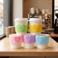 Manchon de tasse en silicone réutilisable avec logo personnalisé, protection écologique pour vaisselle, housse résistante à la chaleur pour café, tasse domestique, accessoire de vente en gros