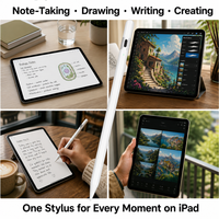 Stylet actif pour iPad et iPhone Duo, connexion Bluetooth, affichage du niveau de batterie, rejet de la paume, adsorption magnétique, corps blanc