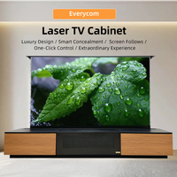 Meuble TV Laser 120 Pouces + Écran ALR Motorisé sur Pied 120 Pouces en Cristal pour Projecteurs UST 4K/8K