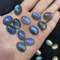 Batu Permata Labradorit Alami Oval Potongan Grosir CABS & Kerajinan Tangan untuk Cincin Liontin Rantai Gantungan Ponsel DIY