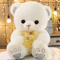 Vente flash : ours en peluche kawaii bleu rose blanc cassé aux couleurs vives de 35/50/65 cm avec nœud