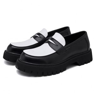 Zapatos de vestir de cuero para hombre, sin cordones, Oxford con aumento de altura, color en contraste, talla grande, transfronterizos, para otoño - Product Image 1