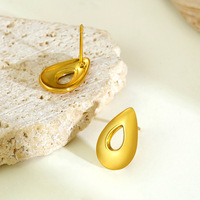 Vente en gros de boucles d'oreilles bon marché à la mode boucles d'oreilles en graine de melon stéréo exagérées boucles d'oreilles en acier inoxydable plaqué or pour femmes
