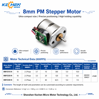 Motor paso a paso de imán permanente KECHEN MOTOR KC-08BY25 de 2 fases, 1.0mm de diámetro de eje, CC 5V para dispositivos médicos de precisión