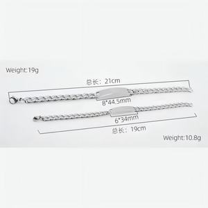 Men's Stainless Steel Hip-Hop Bracelet With NK <b>Chain</b> <b>Titanium</b> Steel Fashion Jewelry With Curved Piece Classic Style Bangles - Product Image 4