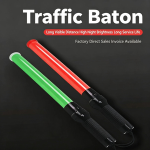Bastón de Tráfico Recargable de Alta Calidad, Verde, 54 cm, con Luz LED Prismática de Alta Intensidad para Control de Tráfico - Product Image 1