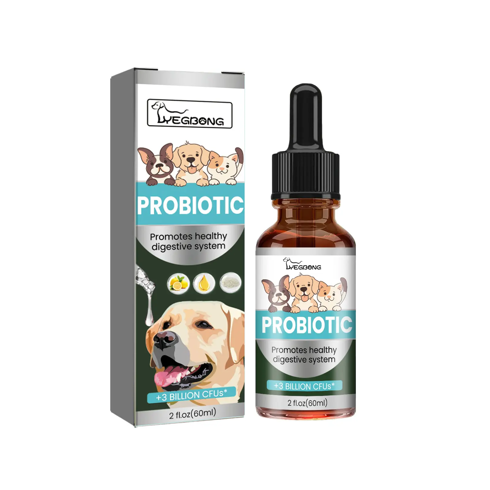 Private Label Hot Sale Huisdier Probiotische Supplement Drops Huisdier Mondzorg Gezondheidszorg Druppels Voor Honden En Katten