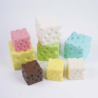 Jouet anti-stress en mousse PU en forme de fromage, cube de fromage souple à remontée lente, jouet à presser