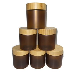 2oz 4oz 8oz 10oz hổ phách lọ thủy tinh với tre keo gỗ nắp - Product Image 4