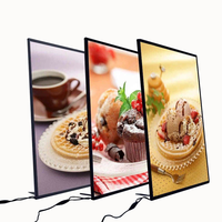 Boîtes lumineuses publicitaires LED ultra-minces sur mesure avec designs personnalisés, affichage rétroéclairé pour restaurant