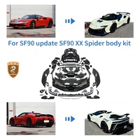 Kit carrosserie large semi-visible en fibre de carbone sèche SF90XX pour SF90 Spider : pare-chocs avant, capot moteur, aileron, hayon arrière, pièces de tuning