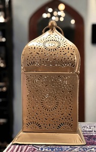 Antique Moroccan Tea <b>Light</b> Candle Holder Vintage Metal Lantern Decorative Home Lighting Indian Handcrafted Decor For Sale - Product Image 5