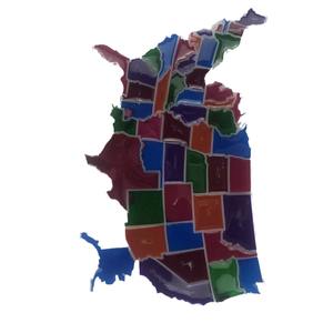 Moldes de fundición de resina hechos a mano para adornos decorativos DIY estilo Ins silicona Estados Unidos mapa posavasos adornos molde 5555 - Product Image 3