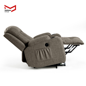 <span class=keywords><strong>Fauteuil</strong></span> inclinable <span class=keywords><strong>électrique</strong></span> VANBOW en tissu marron avec repose-pieds extensible pour personnes âgées - Product Image 3
